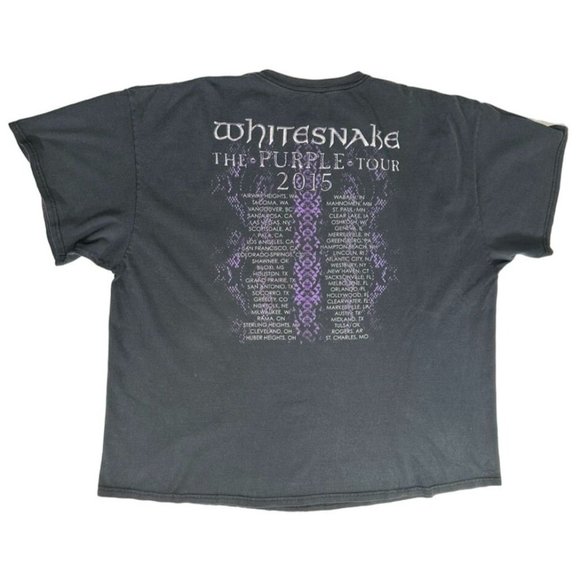 Whitesnake THE PURPLE TOUR 2015 T Shirt Black Tee Mens Size 3XL - Picture 4 of 4